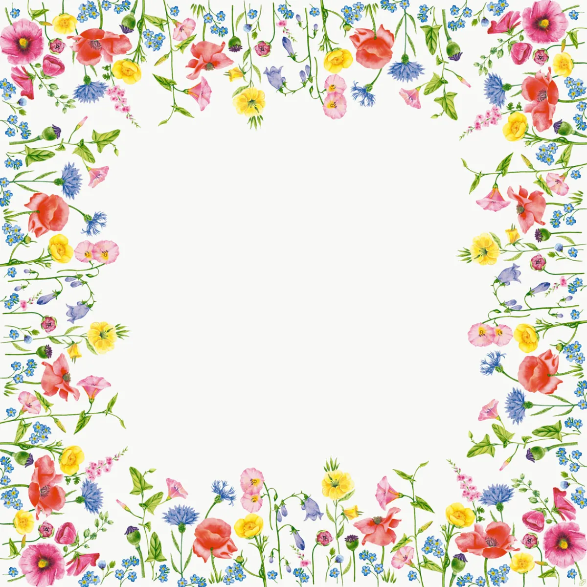 Hussen>DUNI Bio cel®-Mitteldecke 84 x 84 cm Flowy Meadow