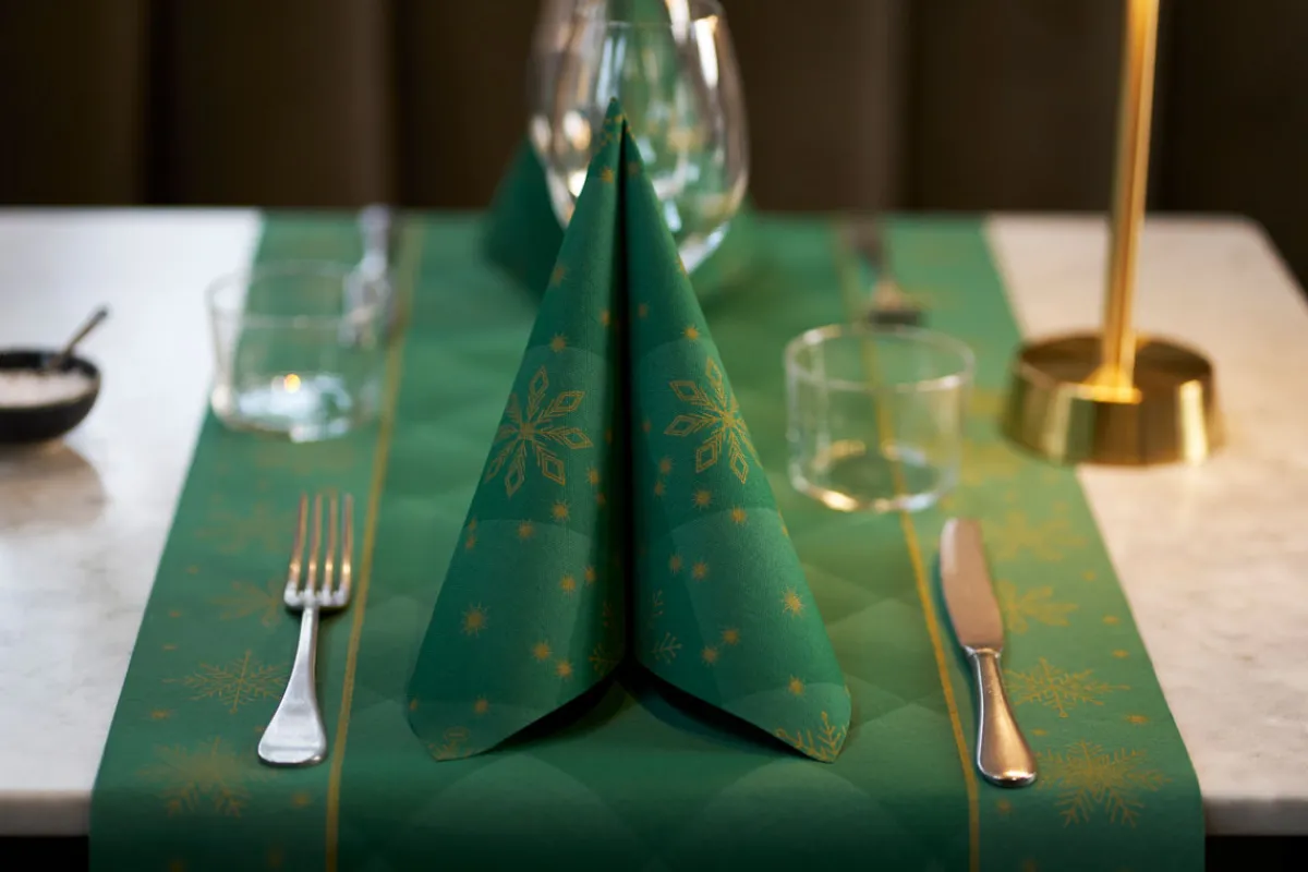 Servietten Im Dinnerformat>DUNI Bio soft® Serviette 40 x 40 cm Rhombus Green