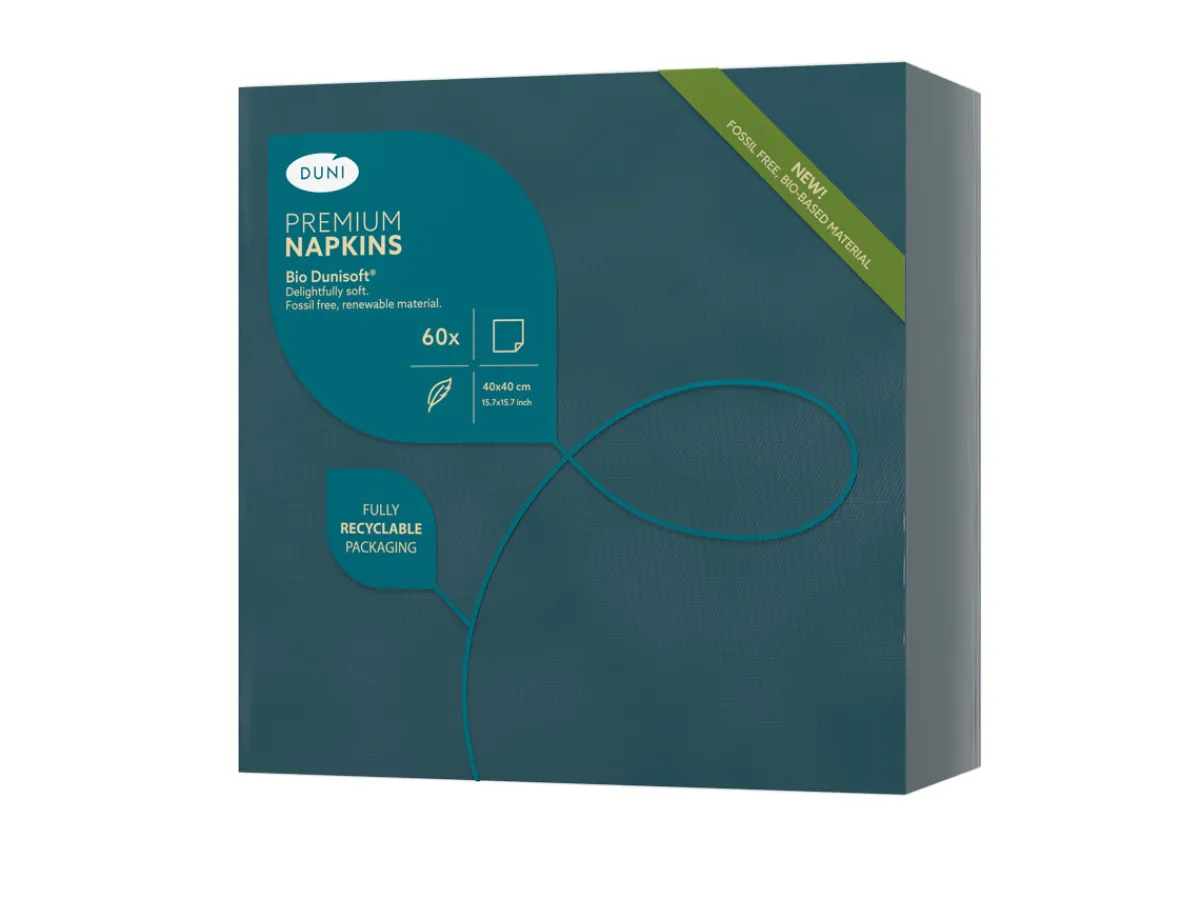 Servietten Im Dinnerformat>DUNI Bio soft® Serviette 40 x 40 cm Ocean Teal