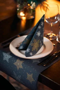 Servietten Im Dinnerformat>DUNI Bio soft® Serviette 40 x 40 cm Snowstars Black
