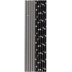 Strohhalme>DUNI Bio Papier-Trinkhalme 20 cm x Ø 6 mm Black & White