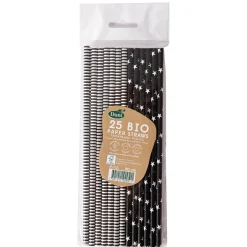 Strohhalme>DUNI Bio Papier-Trinkhalme 20 cm x Ø 6 mm Black & White
