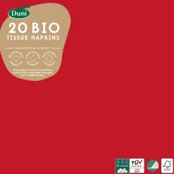 Servietten Im Lunchformat>DUNI Bio Tissue-Serviette 33 x 33 cm Rot 3-lagig