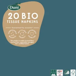 Cocktailservietten>DUNI Bio Tissue-Serviette 24 x 24 cm Ocean Teal 3-lagig