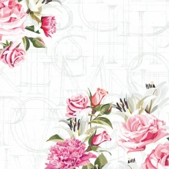 Servietten Im Lunchformat>PAPER + DESIGN Bio Tissue-Serviette 33 x 33 cm Rose letters 3-lagig