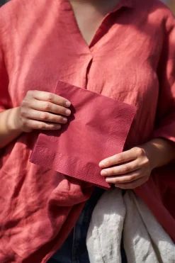 Servietten Im Lunchformat>DUNI Bio Tissue-Serviette 33 x 33 cm Bordeaux 3-lagig