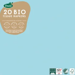 Servietten Im Lunchformat>DUNI Bio Tissue-Serviette 33 x 33 cm Mint Blue 3-lagig