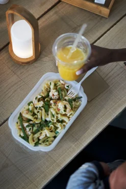 Siegelschalen>DUNIFORM Biokunststoff Schale Take-Away 250 x 159 x 43 mm Weiß ungeteilt