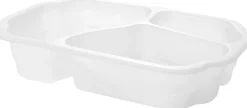 Siegelschalen>DUNIFORM Biokunststoff Schale Take-Away 250 x 159 x 48 mm Weiß 3-Teilung