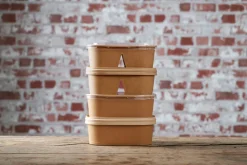 Boxen>DUNI Brick Box Medium 250/250 ml Braun 2-Teilung