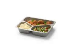 Siegelschalen>DUNIFORM CPET-Schale 225 x 175 x 43 mm Grau 3-Teilung