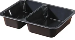Siegelschalen>DUNIFORM CPET-Schale 225 x 175 x 43 mm Schwarz 2-Teilung