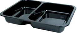 Siegelschalen>DUNIFORM CPET-Schale 225 x 175 x 35 mm Schwarz 2-Teilung