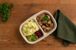 Boxen>DUNI Cube Schale rechteckig 400/500 ml Braun 2-Teilung