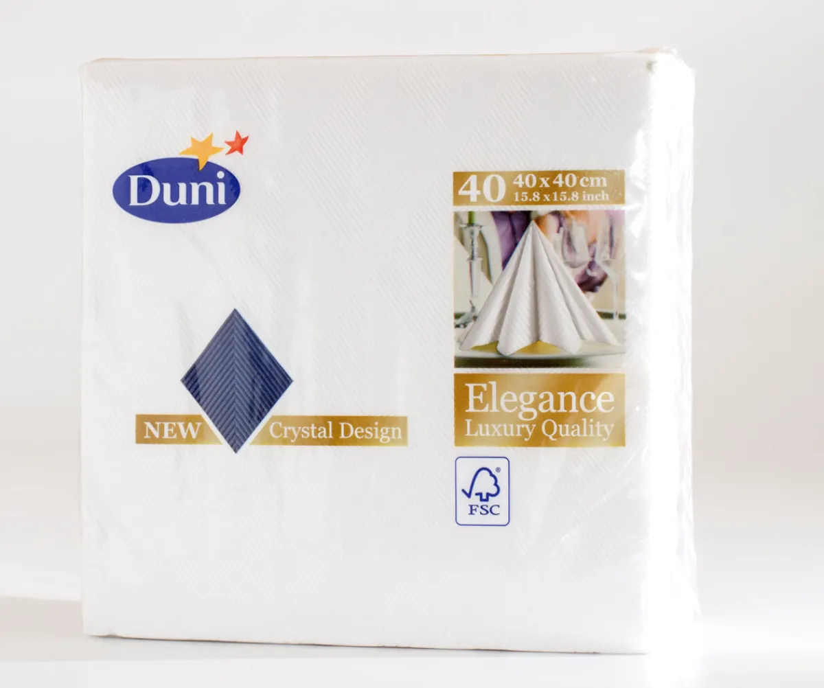 Servietten Im Dinnerformat>DUNI Elegance®-Serviette Crystal 40 x 40 cm Weiß