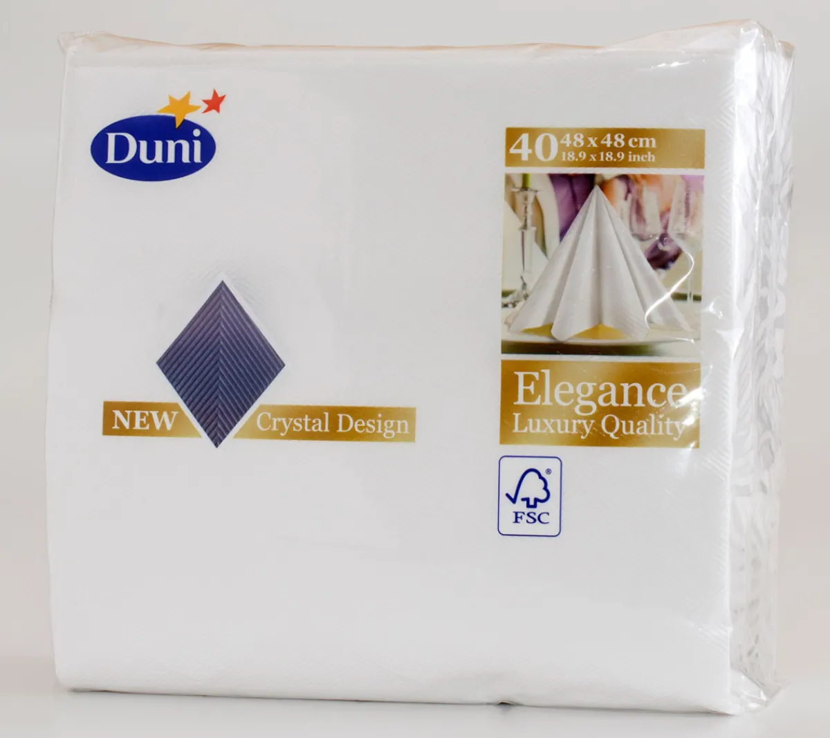 Servietten Im Dinnerformat>DUNI Elegance®-Serviette Crystal 48 x 48 cm Weiß