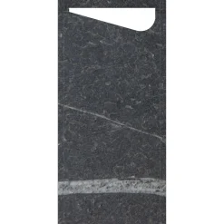 Bestecktaschen>DUNI Sacchetto®, Serviettentaschen, Tissue 8,5 x 19 cm MARBLE BLACK