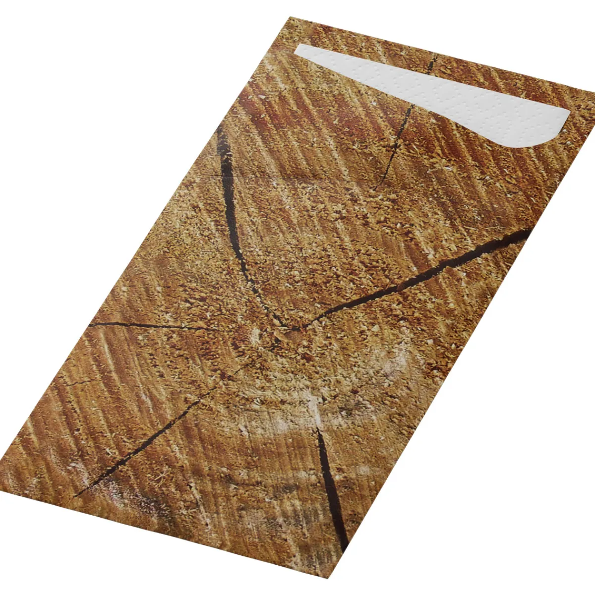 Bestecktaschen>DUNI Sacchetto®, Serviettentaschen, Tissue 8,5 x 19 cm wood