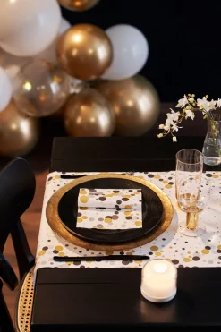 Tischläufer>DUNI cel® 3 in 1 0,4 x 4,8 m Festive Bubbles Black