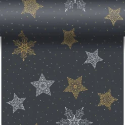 Tischläufer>DUNI cel® 3 in 1 0,4 x 4,8 m Snowstars Black