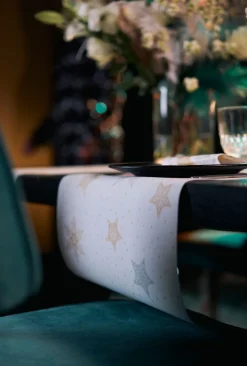 Tischläufer>DUNI cel® 3 in 1 0,4 x 4,8 m Snowstars White