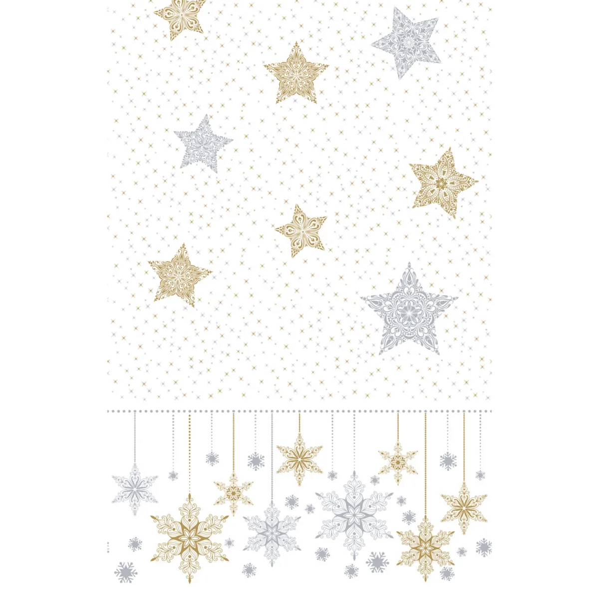 Tischdecken>DUNI cel® Tischdecke 138 x 220 cm Snowstars White