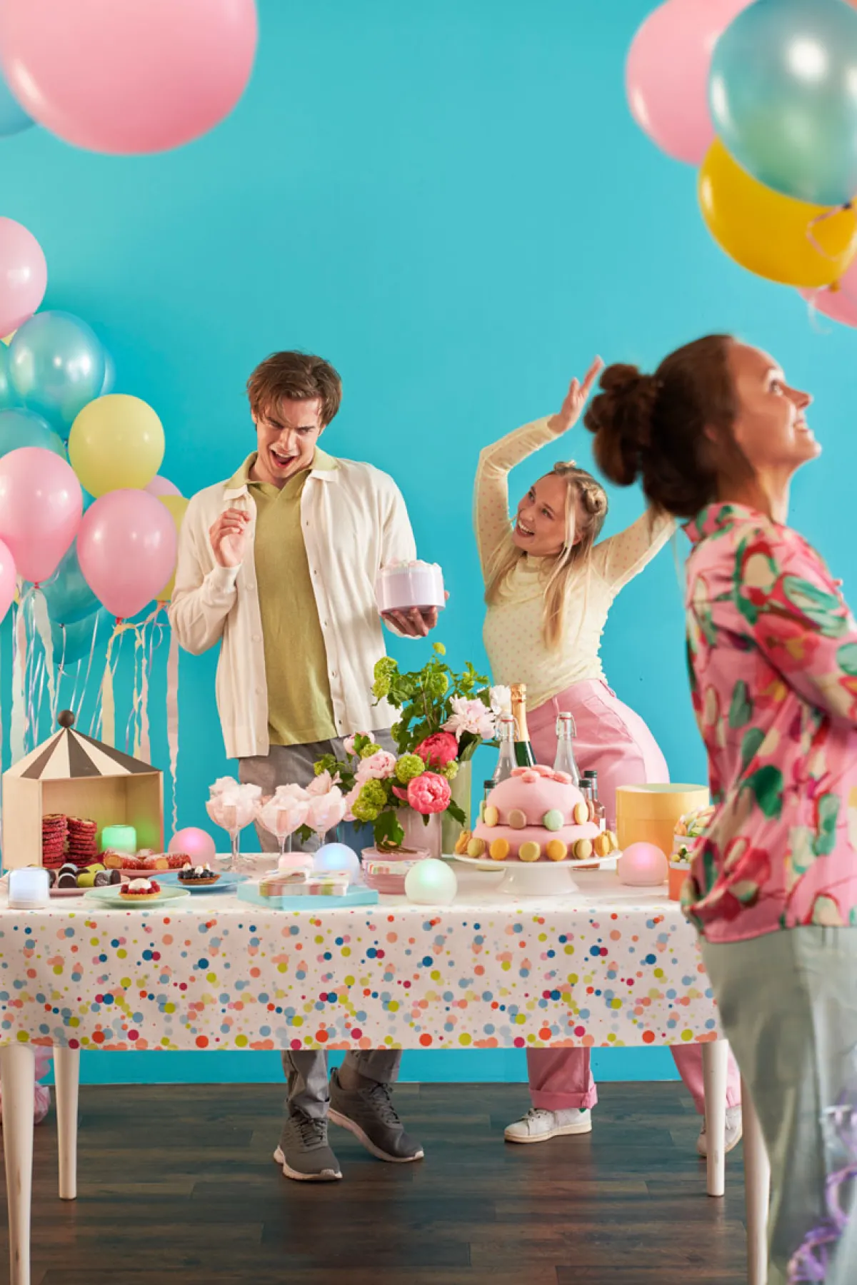 Tischdecken>DUNI cel® Tischdecke 138 x 220 cm Festive Bubbles Multi