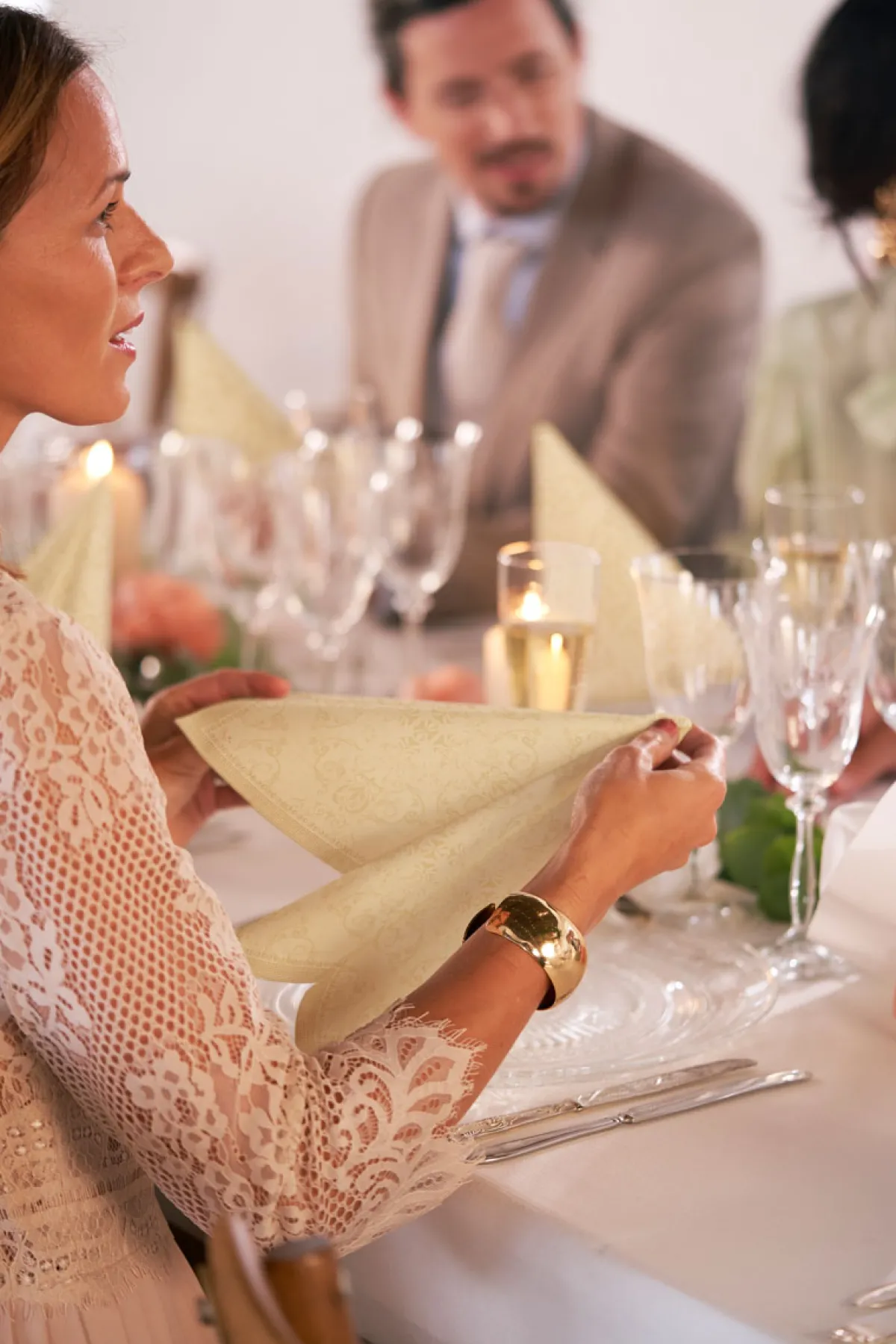 Servietten Im Dinnerformat>DUNI lin®-Serviette 40 x 40 cm Opulent Cream