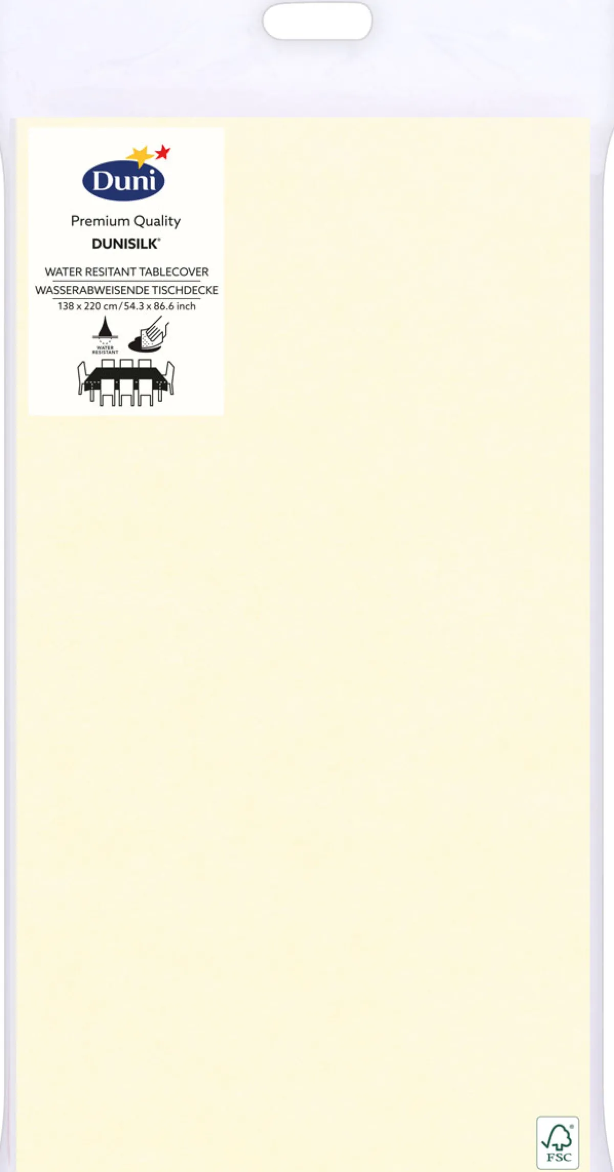 Tischdecken>DUNI silk® Tischdecke 138 x 220 cm Cream