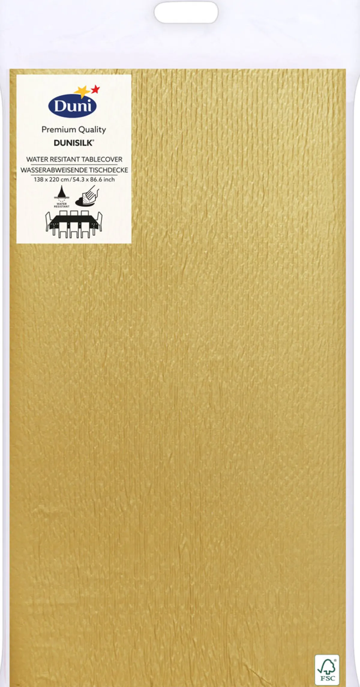 Tischdecken>DUNI silk® Tischdecken 138 x 220 cm Gold