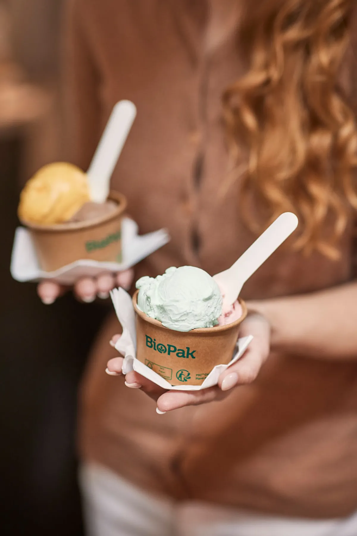 Papierbesteck>DUNI Eislöffel 9,5 cm Weiß