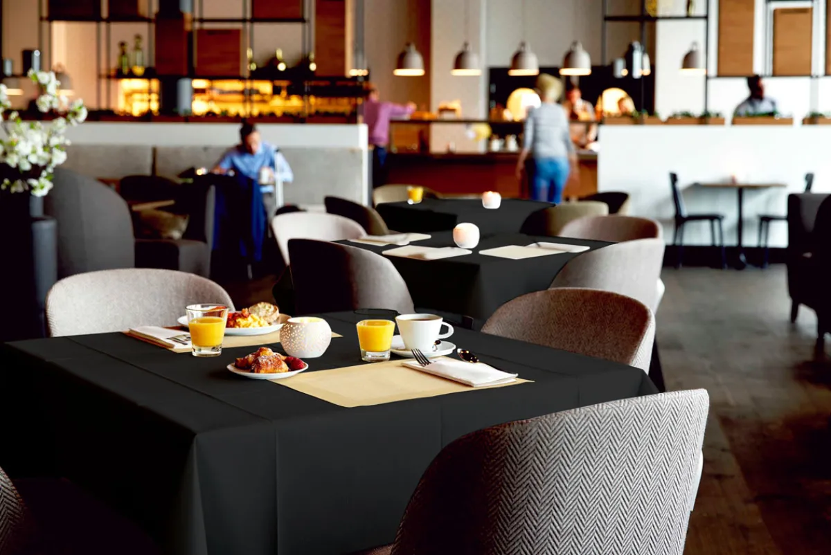 Tischdecken>DUNI Evolin®-Tischdecke 127 x 127 cm Schwarz