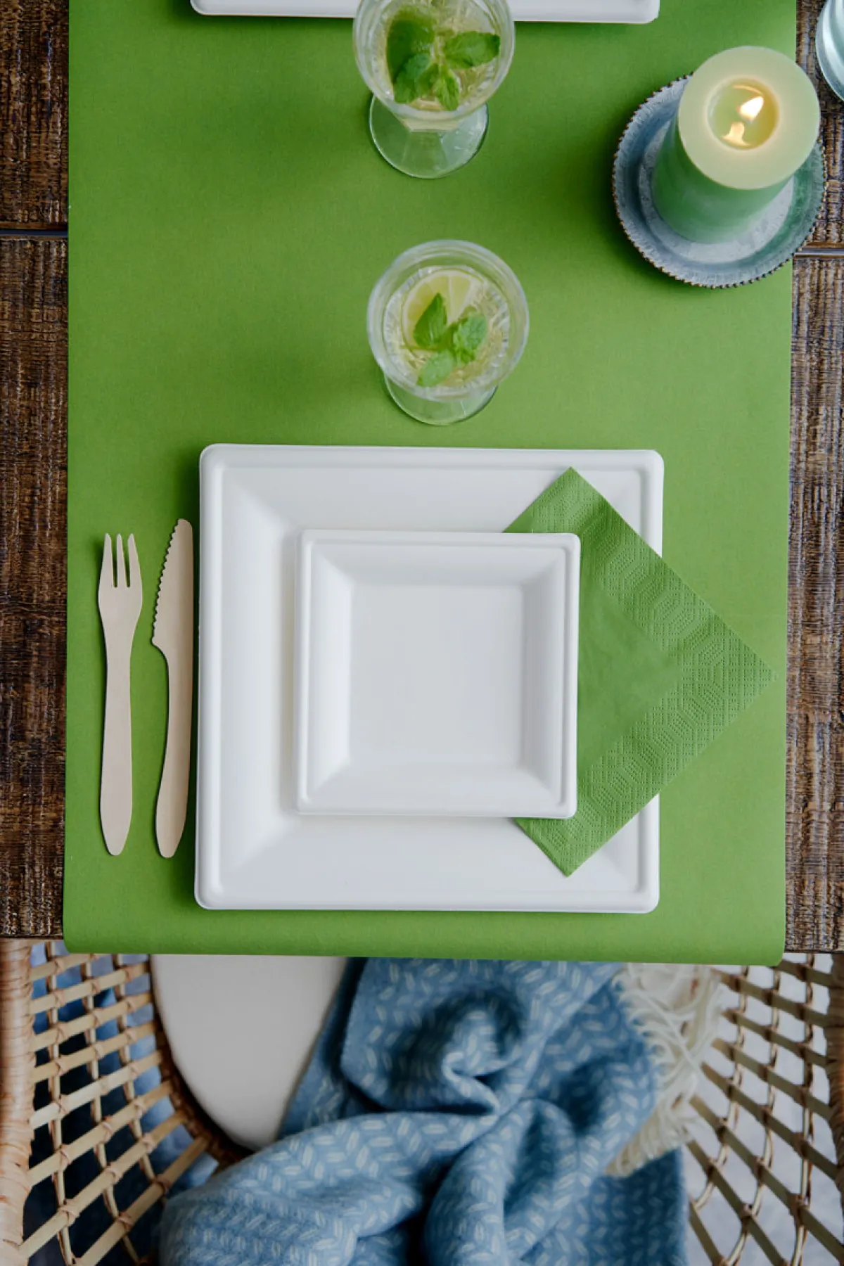 Holzbesteck>DUNI Grand Gabel 19 cm Natürlich