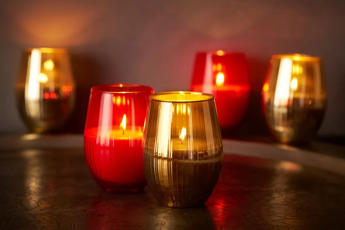 Outdoor-Kerzen>DUNI Kerzenglas Ritz 12,5 cm, ø 7,6 cm Rot