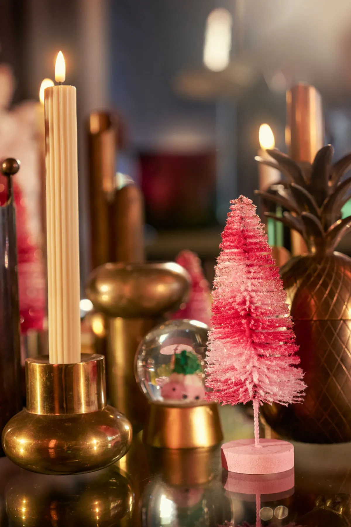 Led Leuchten>DUNI LED Antique Candle, 2xAAA batterien 245 x Ø 22 mm Beige