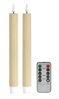 Led Leuchten>DUNI LED Antique Candle, 2xAAA batterien 245 x Ø 22 mm Beige