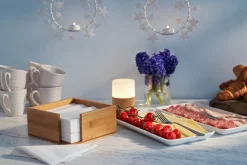 Led Lampen>DUNI LED -Kerzenhalter Bright Bambus 105 x Ø 75 mm Weiß