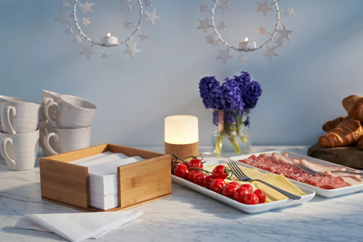 Led Lampen>DUNI LED -Kerzenhalter Bright Bambus 105 x Ø 75 mm Weiß