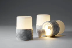 Led Lampen>DUNI LED -Kerzenhalter Bright Onyx 105 x Ø 75 mm Granite Grey