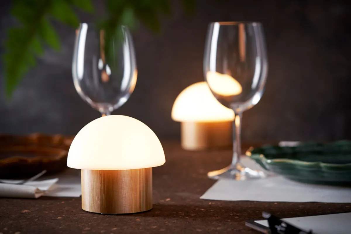 Led Lampen>DUNI LED -Kerzenhalter Brother Bambus 105 x Ø 110 mm Weiß