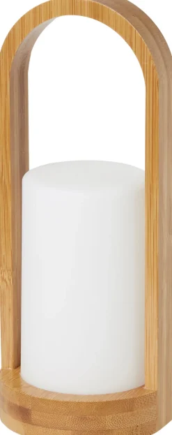 Led Lampen>DUNI LED -Kerzenhalter Easy Bambus 240 x Ø 100 mm Weiß