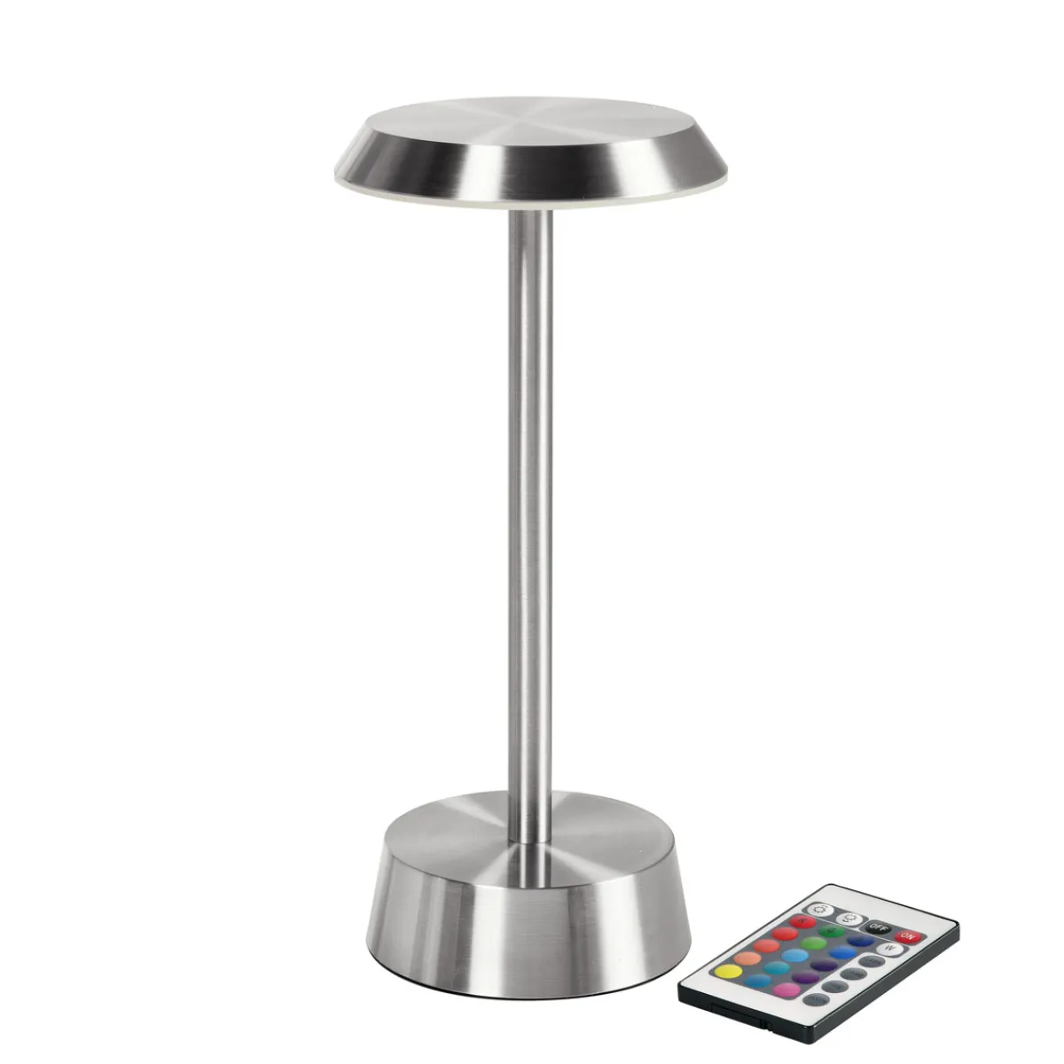 Led Lampen>DUNI LED Lampe kabellos Nour 26,3 x Ø 11,9 cm 14 Std. Silber