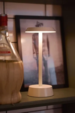 Led Lampen>DUNI LED Lampe kabellos Nour 26,3 x Ø 11,9 cm 14 Std. Taupe