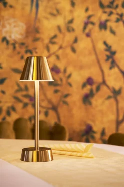 Led Lampen>DUNI LED Lampe kabellos Zelda 32 x Ø 10,3 cm 14 Std. Messing