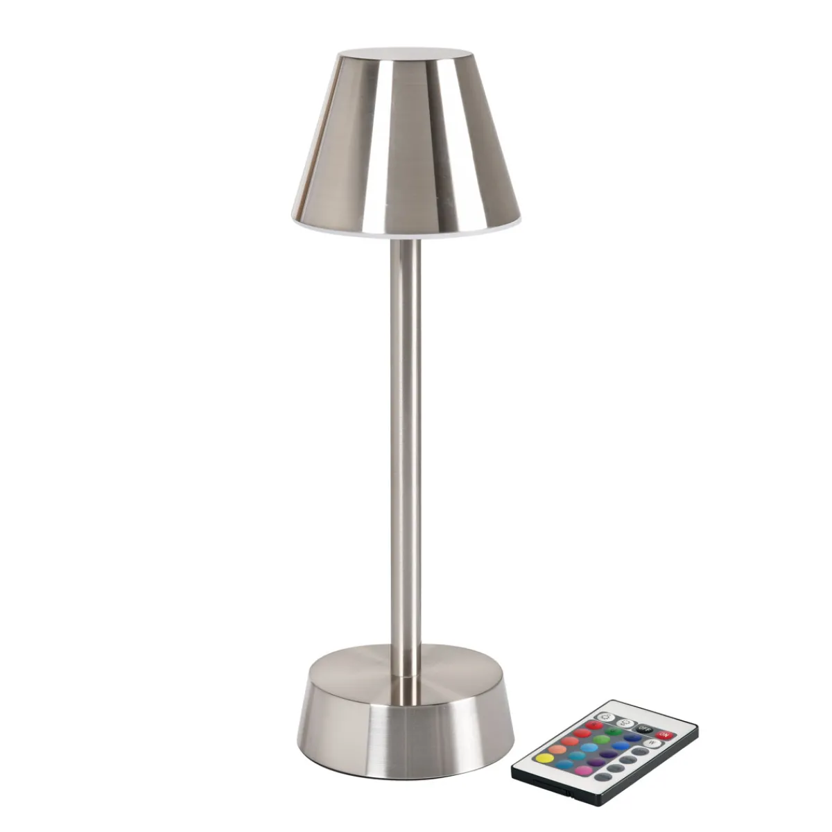 Led Lampen>DUNI LED Lampe kabellos Zelda 32 x Ø 10,3 cm 14 Std. Silber