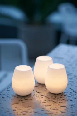 Led-Halter>DUNI LED-Kerzenhalter Tropical 103 x Ø 85 mm Weiß