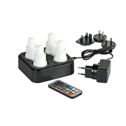 Led Leuchten>DUNI LED-Set, Mehrfarbig und/oder warm weiss, Wiederaufladbar, 4 Stück 70 x Ø 40 mm 13 Std. Weiß