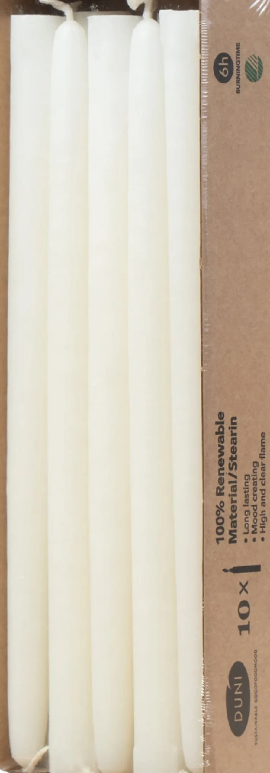 Stabkerzen>DUNI Leuchterkerzen 250 x Ø 22 mm 6 Std. Weiß