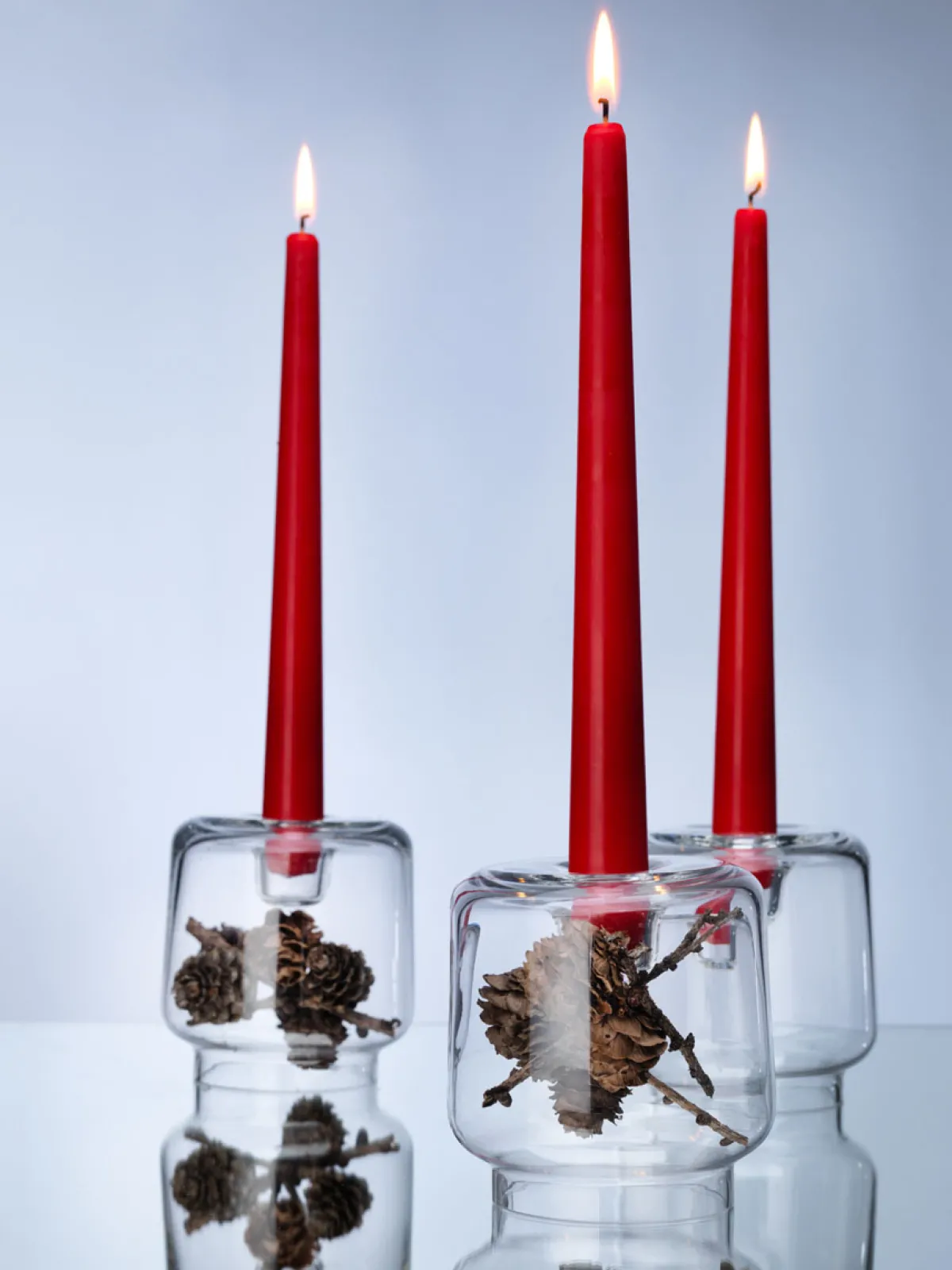 Stabkerzen>DUNI Leuchterkerzen, getaucht 245 x Ø 22 mm 7,5 Std. Mint Blue