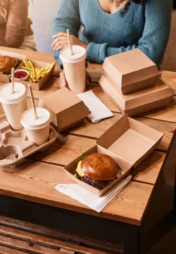 Boxen>DUNI Menübox Dinner 1300 ml Braun ungeteilt